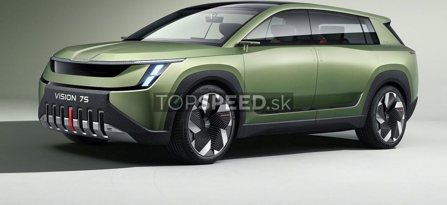 Nový elektrický koncept Škoda Vision 7S predčasne odhalený únikom prvej fotografie