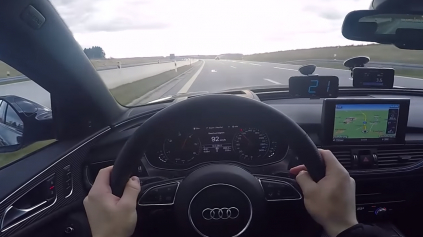 AUDI A6 BI-TURBO POĽAHKY POKORÍ 250 KM/H