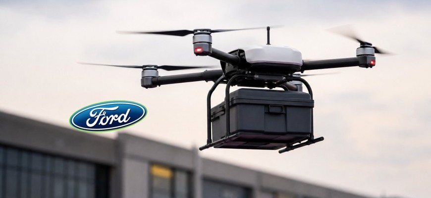 Doručovanie autodielov dronmi? U predajcu Fordu sa to stáva realitou