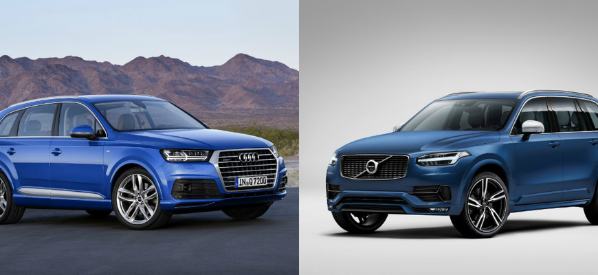 Priame tvarové porovnanie Audi Q7 S line a  Volvo XC90 R design